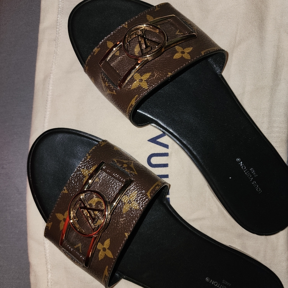 Louis Vuttion Luxury Brown Slide Sandals Size 41 - Picture 11 of 11